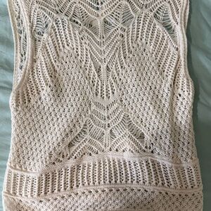 Abercrombie & Fitch Cream Crochet Tank Top